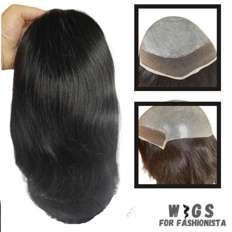 Long Toupee for Men, crafted from luxurious human hair, natural and seamless, closely resembles natural hair. Meticulously selected and arranged to ensure a realistic appearance and effortless styling. Made to withstand daily wear and styling. Breathable and lightweight base, allows for optimal airflow and ventilation, preventing heat buildup. -WIGS FOR FASHIONISTA