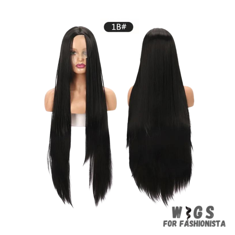 30-inch Long Straight Hair Wig – the ultimate expression of luxurious length and sleek style.Crafted with premium quality synthetic fibers, this wig boasts a striking length of 30 inches, cascading down in a straight and smooth flow.With its adjustable cap construction, this wig ensures a comfortable and secure fit.-WIGS FOR FASHIONISTA