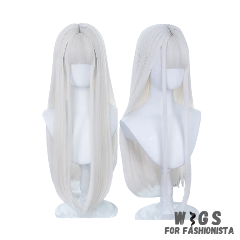 Female Long Straight Hair Wig with Bangs, crafted with premium quality synthetic fibers, features luxuriously long and silky straight hair that falls gracefully down your shoulders. The addition of bangs frames the face delicately, adding a touch of softness and sophistication to your look. The synthetic fibers have a natural sheen and movement, for realistic appearance. Designed for comfort and durability, lightweight and breathable construction. -WIGS FOR FASHIONISTA