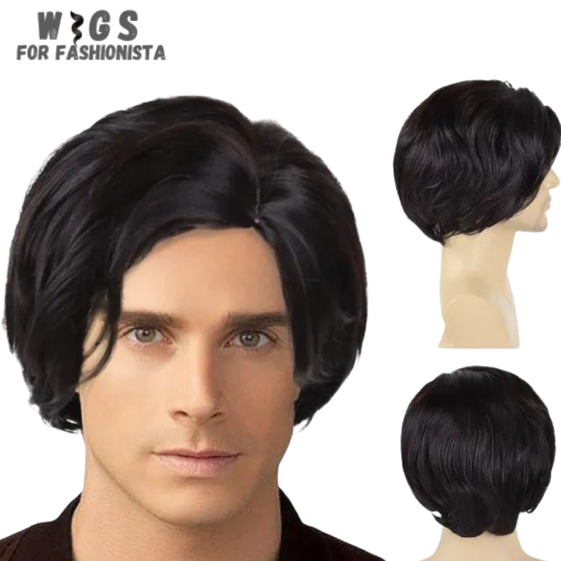Bangs Side Parting Wig, meticulously crafted to offer a sleek and sophisticated look for men.Bangs with a side parting, providing a classic and timeless aesthetic. Various options available, catering to different preferences and hair lengths.Wide range of shades to match your natural hair color seamlessly.High-quality synthetic fibers or human hair for a realistic appearance.Breathable and adjustable cap for all-day comfort and secure fit. -WIGS FOR FASHIONISTA