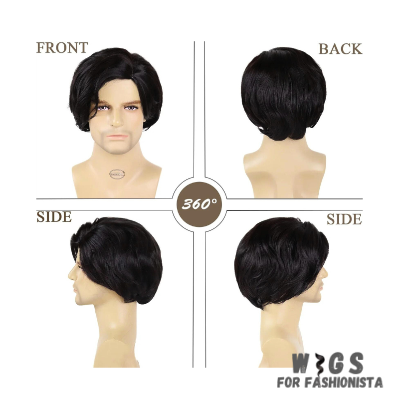 Bangs Side Parting Wig, meticulously crafted to offer a sleek and sophisticated look for men.Bangs with a side parting, providing a classic and timeless aesthetic. Various options available, catering to different preferences and hair lengths.Wide range of shades to match your natural hair color seamlessly.High-quality synthetic fibers or human hair for a realistic appearance.Breathable and adjustable cap for all-day comfort and secure fit. -WIGS FOR FASHIONISTA