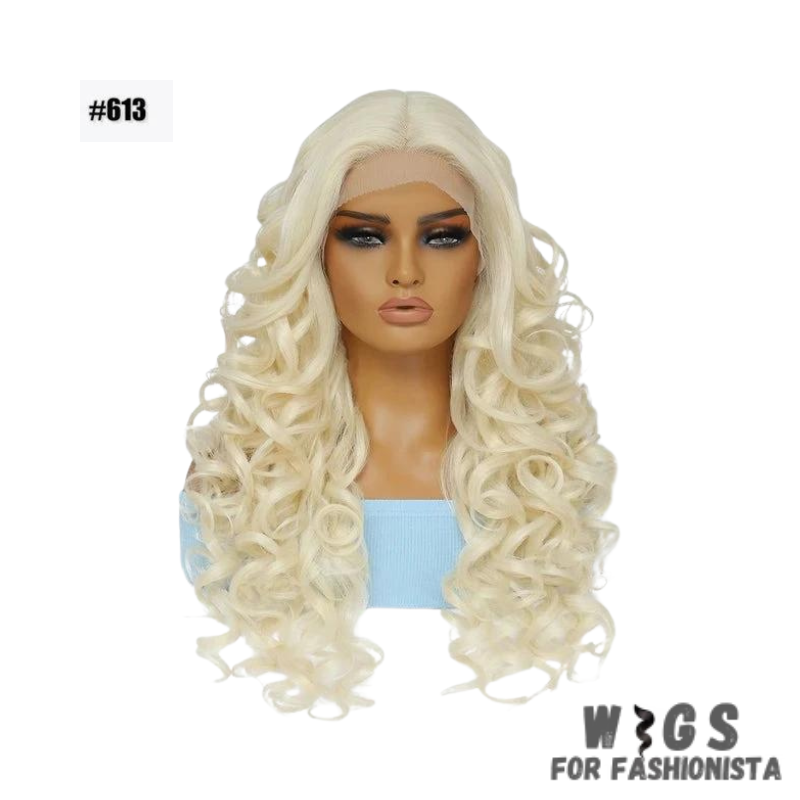 Black Brown Curly Synthetic Lace Front Wig.Black with brown highlights,creating a subtle and dimensional look.Curly,offering voluminous and bouncy curls for added flair.Various length options available.High-quality synthetic fibers.Natural-looking lace front construction for seamless blending with your hairline. -WIGS FOR FASHIONISTA