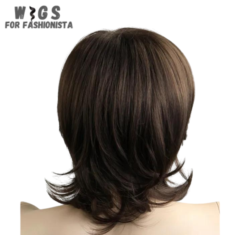 Brown Color Straight Male Wig, meticulously crafted to offer a natural and refined appearance. Features: Color: Brown, offering a classic and timeless look. Texture: Straight, providing a sleek and polished. hairstyle.Length: Various options available, catering to different preferences. Material: High-quality synthetic fibers that closely resemble the texture and appearance of real hair. Cap Construction: Breathable and adjustable cap for maximum comfort and secure fit. -WIGS FOR FASHIONISTA