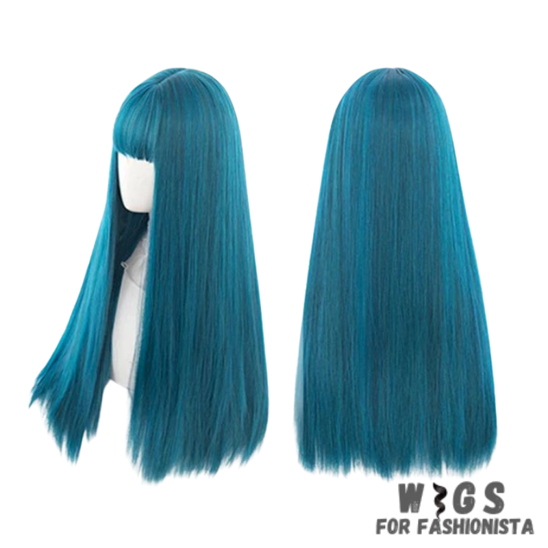 Female Long Straight Hair Wig with Bangs, crafted with premium quality synthetic fibers, features luxuriously long and silky straight hair that falls gracefully down your shoulders. The addition of bangs frames the face delicately, adding a touch of softness and sophistication to your look. The synthetic fibers have a natural sheen and movement, for realistic appearance. Designed for comfort and durability, lightweight and breathable construction. -WIGS FOR FASHIONISTA