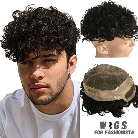 Premium hairpiece meticulously crafted to provide a natural and seamless solution for men experiencing hair loss or thinning. Designed with precision and attention to detail, this toupee offers exceptional realism, comfort, and style. --WIGS FOR FASHIONISTA