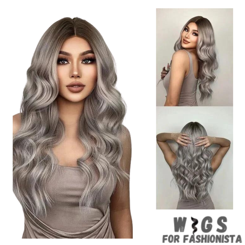 Crafted with premium synthetic fibers, this wig features a captivating wavy texture that exudes natural beauty and charm. The middle part adds a touch of sophistication, framing the face perfectly and enhancing your features. Adjustable cap construction, this wig offers a comfortable and secure fit, ensuring all-day wearability without any discomfort. The synthetic fibers have a soft and realistic feel, closely resembling the texture of natural hair. -WIGS FOR FASHIONISTA