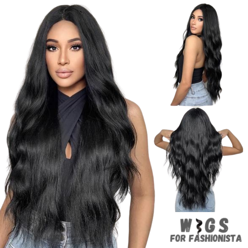 Long Water Wave Synthetic Wig – a stunning blend of elegance and versatility designed to elevate your style effortlessly. Crafted with high-quality synthetic fibers, luxurious water wave texture.  Adjustable cap construction, offers a comfortable and secure fit. Synthetic fibers are soft to the touch and have a realistic shine, closely resembling the luster of natural hair. -WIGS FOR FASHIONISTA
