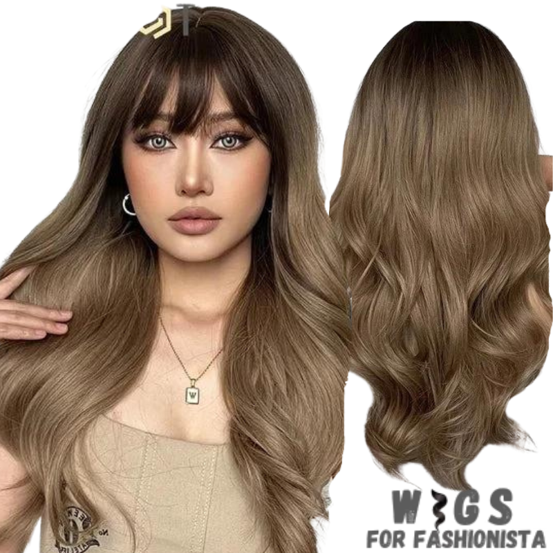 Medium Water Wavy Ombre Wig – Crafted with premium synthetic fibers, this wig features medium-length waves that flow effortlessly, creating a mesmerizing water wavy effect. The ombre coloring adds depth and dimension to the hairstyle, transitioning seamlessly from one shade to another for a stunning and dynamic look. With adjustable cap and breathable construction, this wig offers a comfortable and secure fit.  -WIGS FOR FASHIONISTA