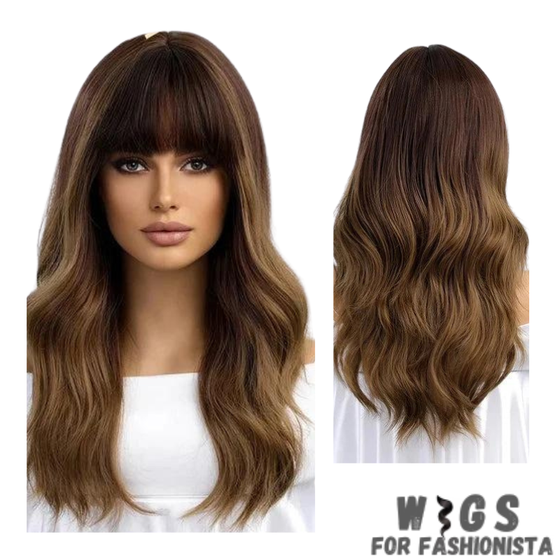 Medium Water Wavy Ombre Wig – Crafted with premium synthetic fibers, this wig features medium-length waves that flow effortlessly, creating a mesmerizing water wavy effect. The ombre coloring adds depth and dimension to the hairstyle, transitioning seamlessly from one shade to another for a stunning and dynamic look. With adjustable cap and breathable construction, this wig offers a comfortable and secure fit.  -WIGS FOR FASHIONISTA