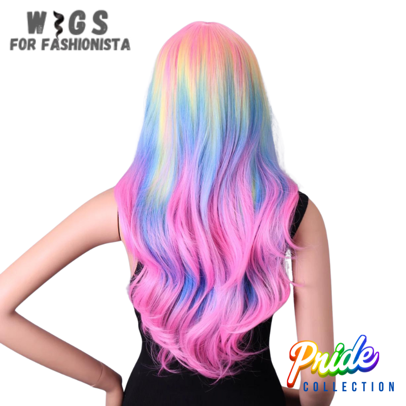 Long Body Colorful Wave Synthetic Wig,vivid hues meet luxurious waves to create a captivating and dynamic look. Crafted with high-quality synthetic fibers, this wig offers the perfect blend of style and convenience. With multiple colorful palette, from radiant reds to electric blues, vibrant greens, and sunny yellows, each strand is infused with a spectrum of hues that create a mesmerizing and eye-catching effect. -WIGS FOR FASHIONISTA
