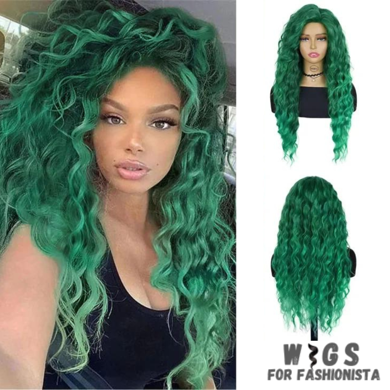 Long Curly Synthetic Wig, meticulously crafted to offer stunning curls and effortless elegance.Long, cascading curls for a dramatic and eye-catching appearance.Curly, offering dynamic movement and bounce for added allure. Various shades available to match your desired look or natural hair color.High-quality synthetic fibers that closely mimic the texture and shine of real hair. Breathable and adjustable cap for all-day comfort and secure fit. -WIGS FOR FASHIONISTA