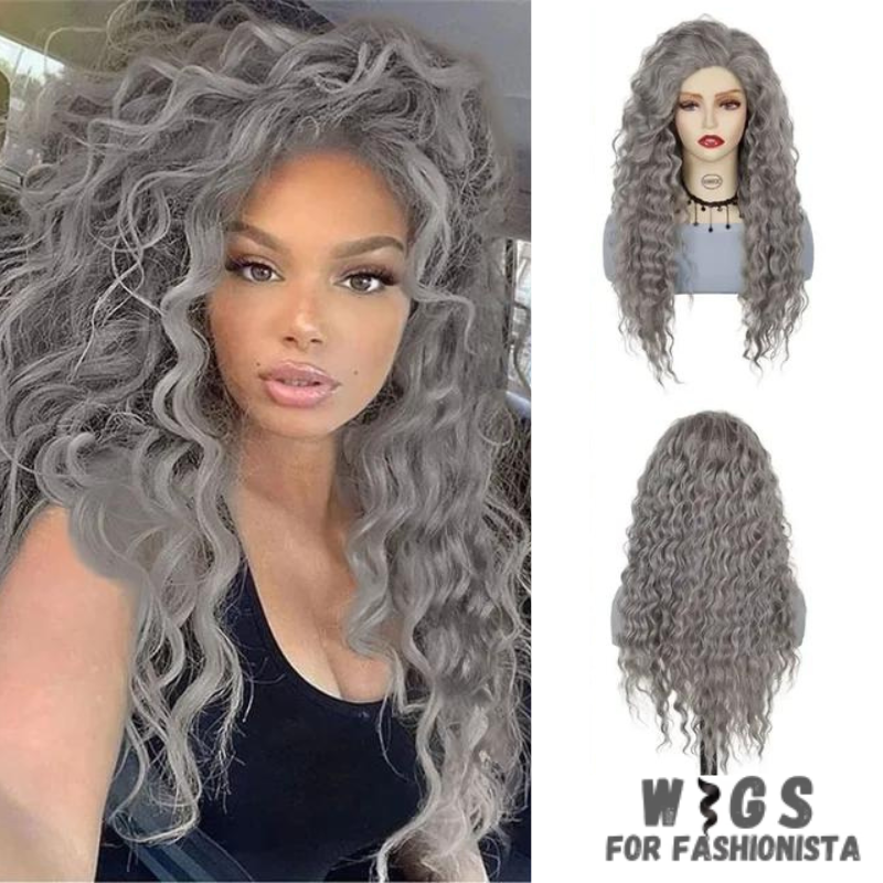 Long Curly Synthetic Wig, meticulously crafted to offer stunning curls and effortless elegance.Long, cascading curls for a dramatic and eye-catching appearance.Curly, offering dynamic movement and bounce for added allure. Various shades available to match your desired look or natural hair color.High-quality synthetic fibers that closely mimic the texture and shine of real hair. Breathable and adjustable cap for all-day comfort and secure fit. -WIGS FOR FASHIONISTA