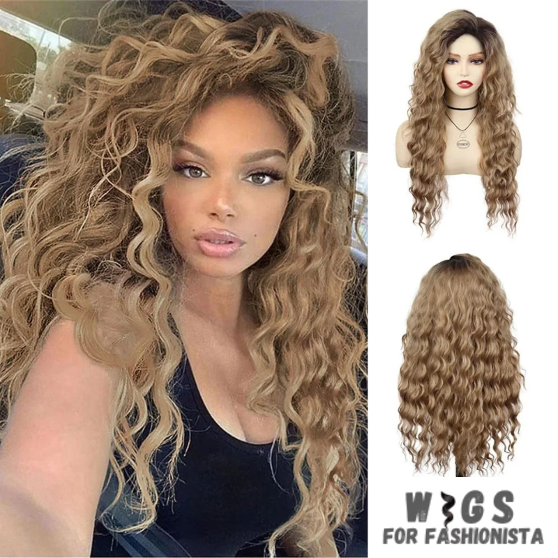 Long Curly Synthetic Wig, meticulously crafted to offer stunning curls and effortless elegance.Long, cascading curls for a dramatic and eye-catching appearance.Curly, offering dynamic movement and bounce for added allure. Various shades available to match your desired look or natural hair color.High-quality synthetic fibers that closely mimic the texture and shine of real hair. Breathable and adjustable cap for all-day comfort and secure fit. -WIGS FOR FASHIONISTA