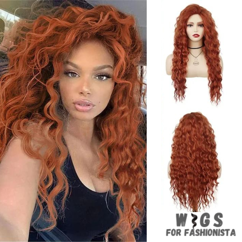 Long Curly Synthetic Wig, meticulously crafted to offer stunning curls and effortless elegance.Long, cascading curls for a dramatic and eye-catching appearance.Curly, offering dynamic movement and bounce for added allure. Various shades available to match your desired look or natural hair color.High-quality synthetic fibers that closely mimic the texture and shine of real hair. Breathable and adjustable cap for all-day comfort and secure fit. -WIGS FOR FASHIONISTA