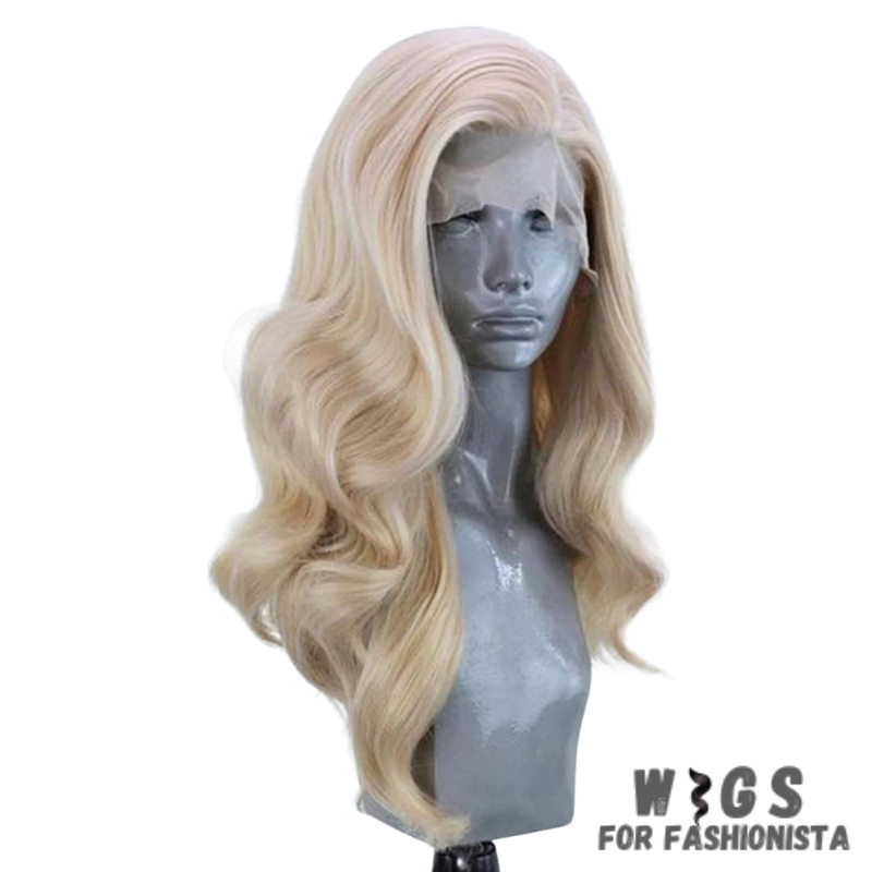 Long Wavy Blonde Synthetic Wig, luxurious long waves, wavy texture. Blonde color, w/ variety of option of platinum blonde hue, a honey blonde shade, or something in between to suit your personal style and preferences. High-quality synthetic fibers, soft and natural-looking texture that closely resembles human hair. Lightweight and easy to style. Adjustable wig cap, ensures a secure and comfortable fit. Designed to provide optimal airflow and ventilation. -WIGS FOR FASHIONISTA