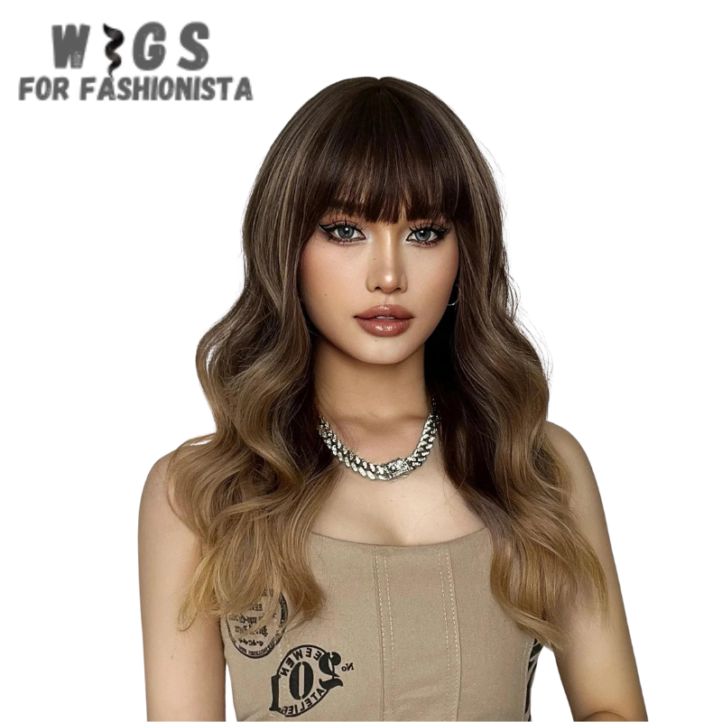 Medium Water Wavy Ombre Wig – Crafted with premium synthetic fibers, this wig features medium-length waves that flow effortlessly, creating a mesmerizing water wavy effect. The ombre coloring adds depth and dimension to the hairstyle, transitioning seamlessly from one shade to another for a stunning and dynamic look. With adjustable cap and breathable construction, this wig offers a comfortable and secure fit.  -WIGS FOR FASHIONISTA