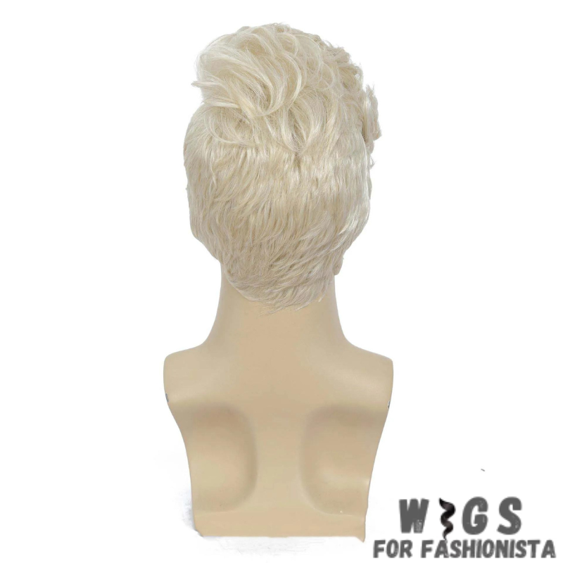 Inspired by the classic pixie cut, this wig features a short and sleek style. The blonde color adds a touch of brightness and vibrancy to your overall look.The lightweight and breathable construction. With adjustable straps,fit for a secure and comfortable wear, ensuring a seamless blend with your natural hairline.Made from heat-resistant synthetic fibers,this wig offers durability and versatility. -WIGS FOR FASHIONISTA