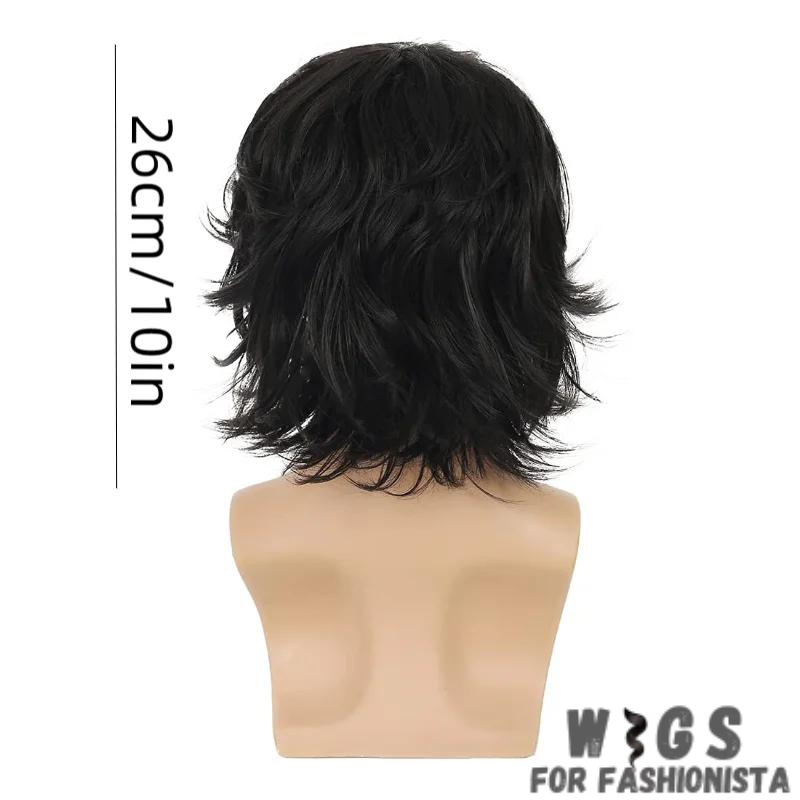 Men's Fluffy Natural Wig,high-quality synthetic fibers,a realistic hair solution that combines style & comfort. Made from durable synthetic fibers,features a fluffy & voluminous style. Natural color options ensures seamless blend  to existing hair or desired look. Opt for a classic black, a rich brown, or a trendy blonde, each hue is carefully crafted to offer a realistic & flattering finish. Lightweight & breathable design. Adjustable straps ensure a secure and customized fit. -WIGS FOR FASHIONISTA