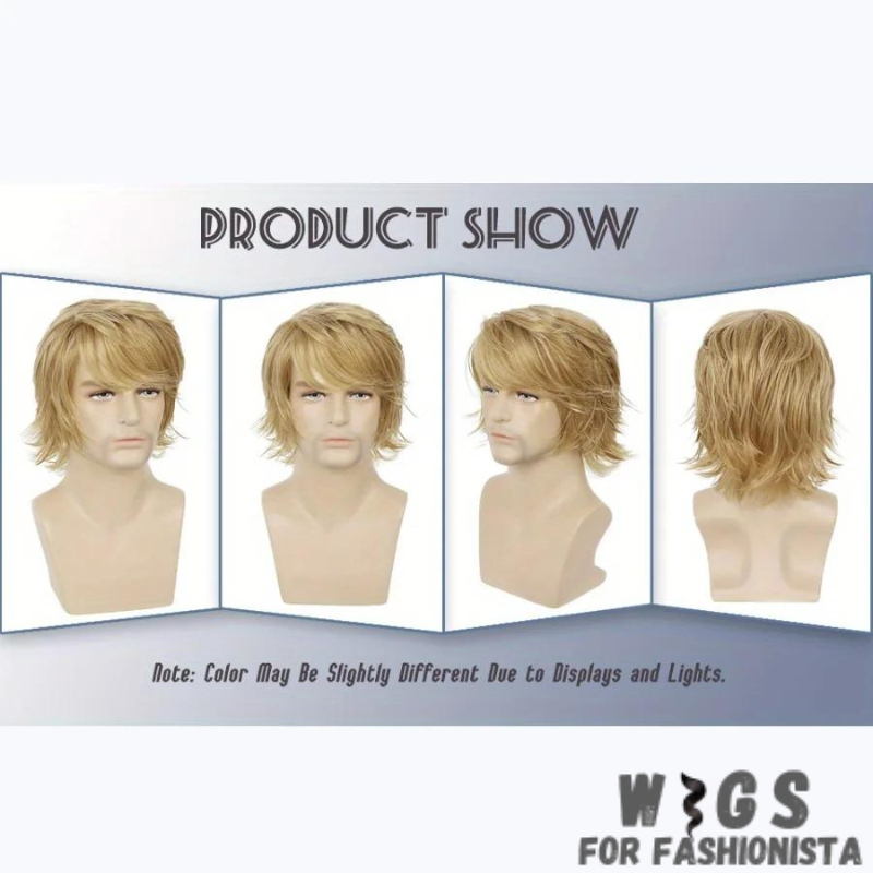 Men's Fluffy Natural Wig,high-quality synthetic fibers,a realistic hair solution that combines style & comfort. Made from durable synthetic fibers,features a fluffy & voluminous style. Natural color options ensures seamless blend  to existing hair or desired look. Opt for a classic black, a rich brown, or a trendy blonde, each hue is carefully crafted to offer a realistic & flattering finish. Lightweight & breathable design. Adjustable straps ensure a secure and customized fit. -WIGS FOR FASHIONISTA