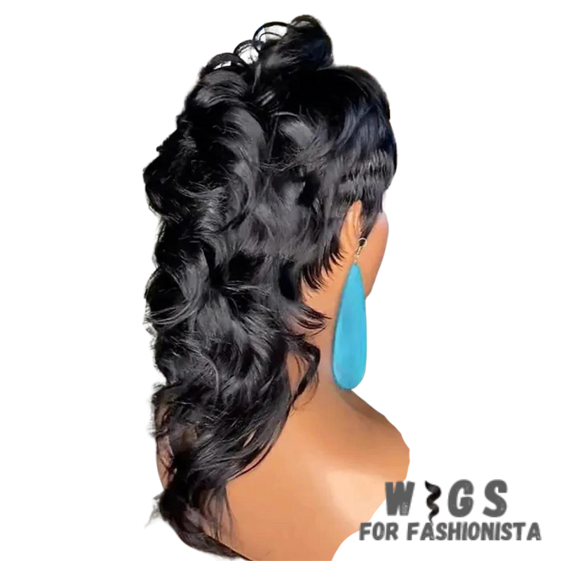 Mullet Wigs Short Pixie Cut Wigs, bold & versatile hairpiece that combines two iconic styles. The front features a short pixie cut, characterized short length & textured layers, providing volume & movement for a flattering & dynamic hairstyle. At the back, the wig transitions into a classic mullet style, featuring longer strands at the nape of the neck for a playful & edgy twist. High-quality synthetic fibers, soft & natural-looking texture. The fibers are heat-resistant. -WIGS FOR FASHIONISTA