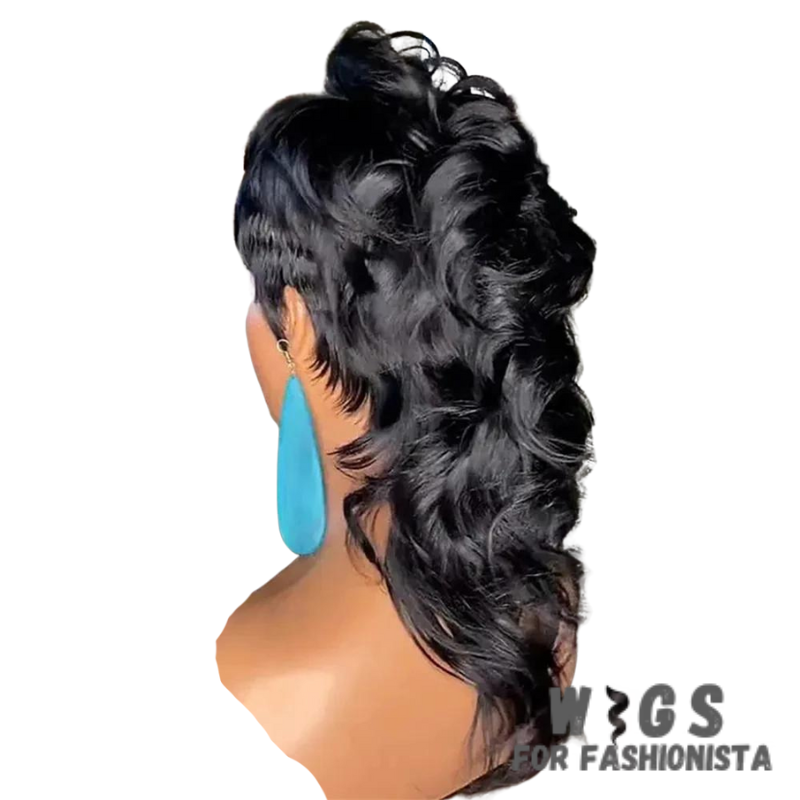 Mullet Wigs Short Pixie Cut Wigs, bold & versatile hairpiece that combines two iconic styles. The front features a short pixie cut, characterized short length & textured layers, providing volume & movement for a flattering & dynamic hairstyle. At the back, the wig transitions into a classic mullet style, featuring longer strands at the nape of the neck for a playful & edgy twist. High-quality synthetic fibers, soft & natural-looking texture. The fibers are heat-resistant. -WIGS FOR FASHIONISTA