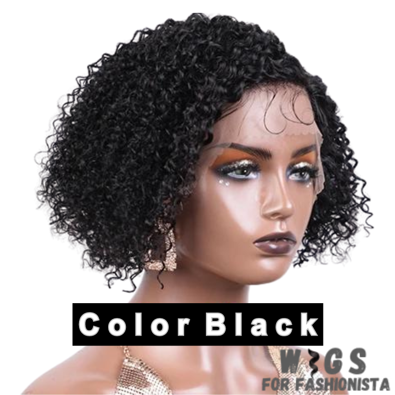 Short Curly Bob Lace Front Wig, features short, curly strands that exude charm & sophistication. The curls add volume & texture to the hairstyle. High-quality synthetic fibers, soft & natural-looking texture. The fibers are heat-resistant & easy to style. Lace front construction provides a seamless & natural-looking hairline. The lace material is lightweight & breathable. The wig cap is adjustable for a secure & comfortable fit, allowing you to move & style with confidence. -WIGS FOR FASHIONISTA