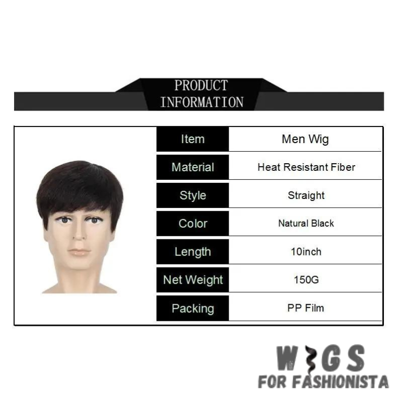 Natural Straight Short Men Wig, provides a seamless & natural-looking solution for men. It offers a versatile & low-maintenance option. Natural straight texture, sleek & refined look. Short & easy-to-manage. Various shades to match a range of colors. High-quality synthetic fibers. Cap is breathable & lightweight. Low-maintenance styling for everyday wear. Provides coverage & volume for those experiencing hair loss or thinning. Adjustable straps for a secure & comfortable fit. -WIGS FOR FASHIONISTA