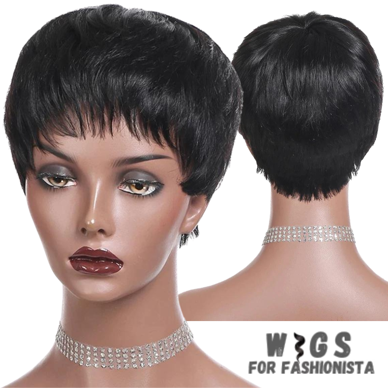 Short Bob Wig, from high-quality human hair. Offers versatility, comfort, & effortless style. Straight strands exudes elegance & refinement. Sleek & polished. From premium human hair, a soft, silky texture resembling natural hair. Fibers are selected & arranged to a realistic appearance & effortless styling. Breathable & lightweight. Cap is secure & comfortable, fit for optimal airflow & ventilation, prevents heat buildup. -WIGS FOR FASHIONISTA