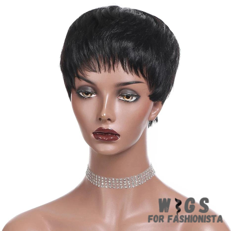 Short Bob Wig, from high-quality human hair. Offers versatility, comfort, & effortless style. Straight strands exudes elegance & refinement. Sleek & polished. From premium human hair, a soft, silky texture resembling natural hair. Fibers are selected & arranged to a realistic appearance & effortless styling. Breathable & lightweight. Cap is secure & comfortable, fit for optimal airflow & ventilation, prevents heat buildup. -WIGS FOR FASHIONISTA