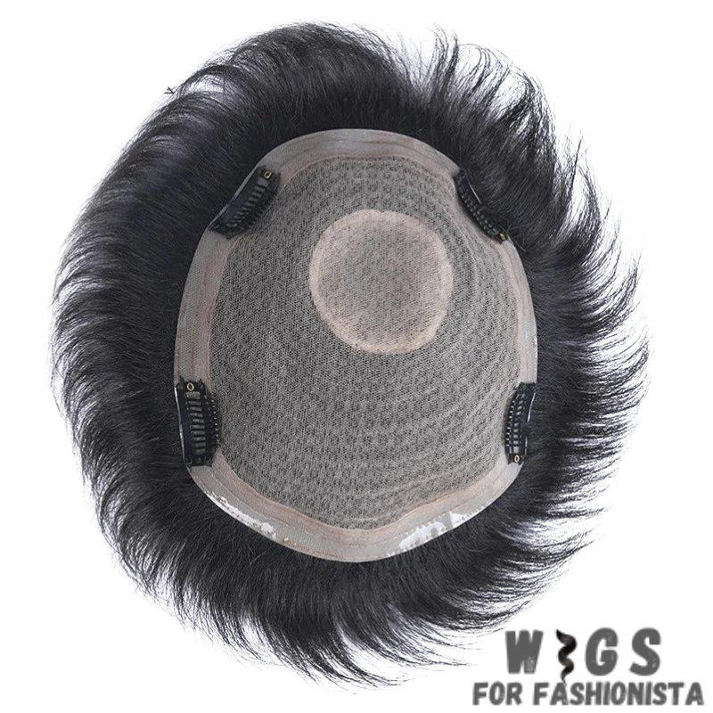 Swiss Lace Men's Human Hair Wig – Premium quality human hair & a Swiss lace base, a perfect blend of realism & durability. The Swiss lace material provides a lightweight & breathable foundation, for maximum comfort even during extended wear. Features hand-tied hair strands, natural-looking hairline, seamlessly blends with your own. Human hair used is a soft texture & realistic shine. -WIGS FOR FASHIONISTA
