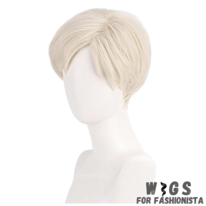 Synthetic Cream Color Ken Wigs. Sleek & sophisticated design. The cream color adds a touch of refinement & sophistication. Realistic texture & shine that mimics the look & feel of natural hair. Smooth & silky strands flow effortlessly, complements a wide range of skin tones. Lightweight & breathable. The adjustable straps. High-quality synthetic fibers. Ready to wear. -WIGS FOR FASHIONISTA