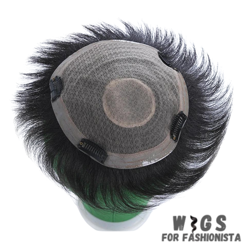 Swiss Lace Men's Human Hair Wig – Premium quality human hair & a Swiss lace base, a perfect blend of realism & durability. The Swiss lace material provides a lightweight & breathable foundation, for maximum comfort even during extended wear. Features hand-tied hair strands, natural-looking hairline, seamlessly blends with your own. Human hair used is a soft texture & realistic shine. -WIGS FOR FASHIONISTA