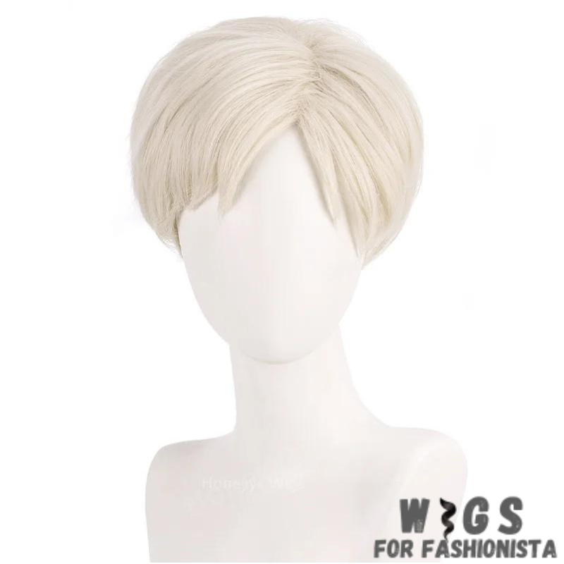 Synthetic Cream Color Ken Wigs. Sleek & sophisticated design. The cream color adds a touch of refinement & sophistication. Realistic texture & shine that mimics the look & feel of natural hair. Smooth & silky strands flow effortlessly, complements a wide range of skin tones. Lightweight & breathable. The adjustable straps. High-quality synthetic fibers. Ready to wear. -WIGS FOR FASHIONISTA