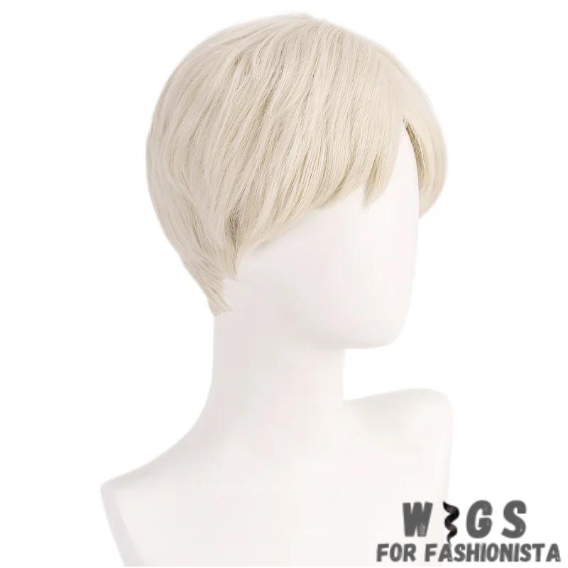 Synthetic Cream Color Ken Wigs. Sleek & sophisticated design. The cream color adds a touch of refinement & sophistication. Realistic texture & shine that mimics the look & feel of natural hair. Smooth & silky strands flow effortlessly, complements a wide range of skin tones. Lightweight & breathable. The adjustable straps. High-quality synthetic fibers. Ready to wear. -WIGS FOR FASHIONISTA