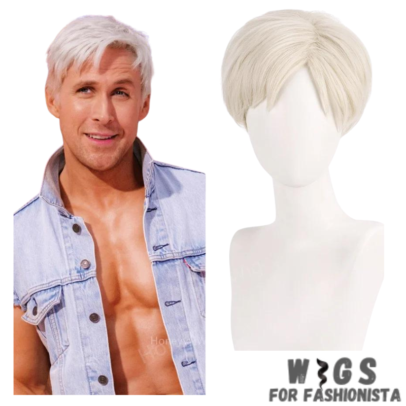 Synthetic Cream Color Ken Wigs. Sleek & sophisticated design. The cream color adds a touch of refinement & sophistication. Realistic texture & shine that mimics the look & feel of natural hair. Smooth & silky strands flow effortlessly, complements a wide range of skin tones. Lightweight & breathable. The adjustable straps. High-quality synthetic fibers. Ready to wear. -WIGS FOR FASHIONISTA