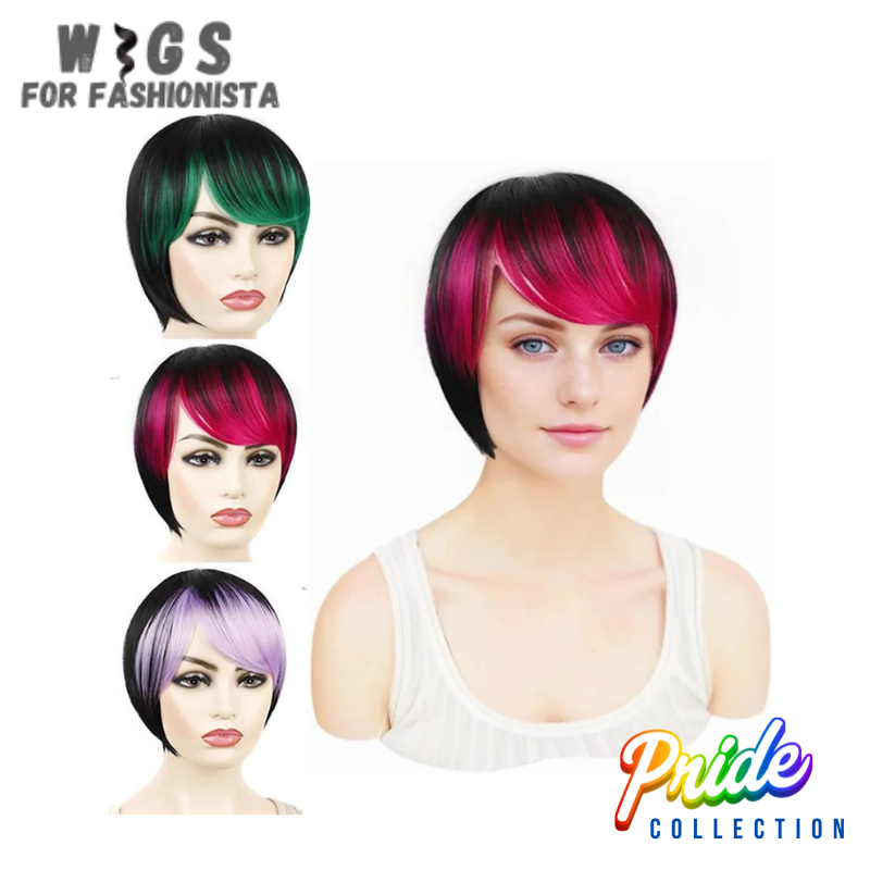 Synthetic Short Hair Bangs Bob Haircut Wig, features a classic bob haircut with bangs. Short length adds a touch of modernity, sleek & straight texture exudes elegance & refinement. From high-quality synthetic fibers. The bangs frame the face beautifully, while the bob haircut adds structure & sophistication, features a lightweight & breathable construction, comfortable even during extended wear. The adjustable straps ensure a secure & customized fit. -WIGS FOR FASHIONISTA