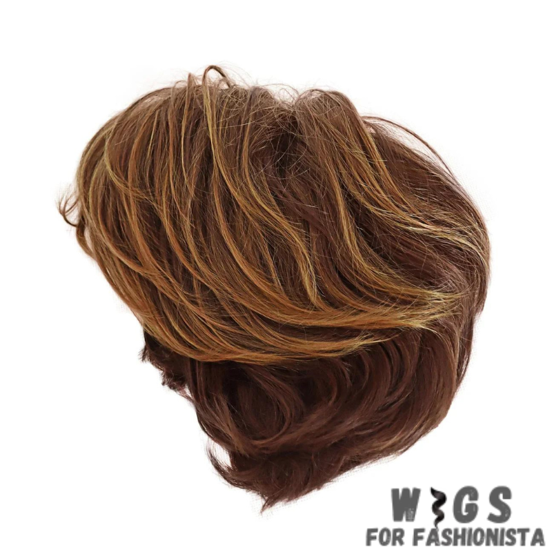 Synthetic Short Hairstyle Wig with Bangs, expertly crafted to mimic the texture and movement of natural hair, ensuring a realistic appearance, breathable and lightweight construction. Provides all-day comfort, whether you're out on the town or lounging at home. The bangs frame the face beautifully, adding a flattering touch to any look. -WIGS FOR FASHIONISTA
