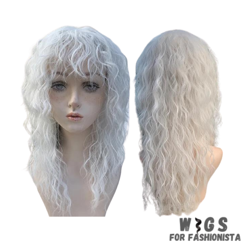 Female Long Straight Hair Wig with Bangs, crafted with premium quality synthetic fibers, features luxuriously long and silky straight hair that falls gracefully down your shoulders. The addition of bangs frames the face delicately, adding a touch of softness and sophistication to your look. The synthetic fibers have a natural sheen and movement, for realistic appearance. Designed for comfort and durability, lightweight and breathable construction. -WIGS FOR FASHIONISTA