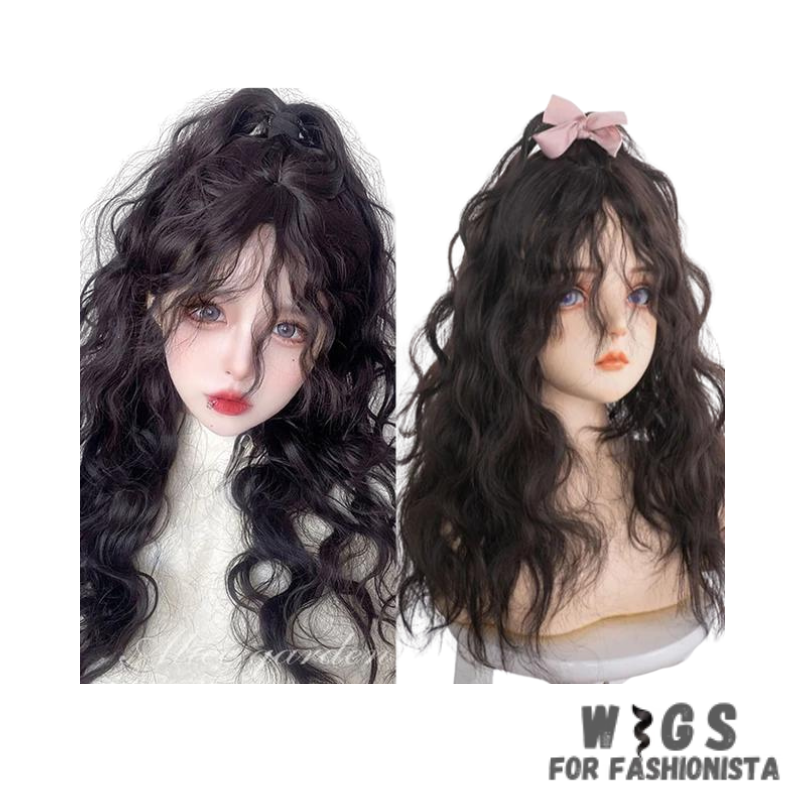 Female Long Straight Hair Wig with Bangs, crafted with premium quality synthetic fibers, features luxuriously long and silky straight hair that falls gracefully down your shoulders. The addition of bangs frames the face delicately, adding a touch of softness and sophistication to your look. The synthetic fibers have a natural sheen and movement, for realistic appearance. Designed for comfort and durability, lightweight and breathable construction. -WIGS FOR FASHIONISTA