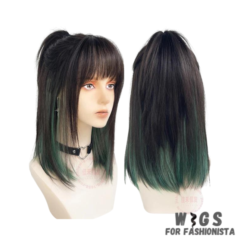 Female Long Straight Hair Wig with Bangs, crafted with premium quality synthetic fibers, features luxuriously long and silky straight hair that falls gracefully down your shoulders. The addition of bangs frames the face delicately, adding a touch of softness and sophistication to your look. The synthetic fibers have a natural sheen and movement, for realistic appearance. Designed for comfort and durability, lightweight and breathable construction. -WIGS FOR FASHIONISTA