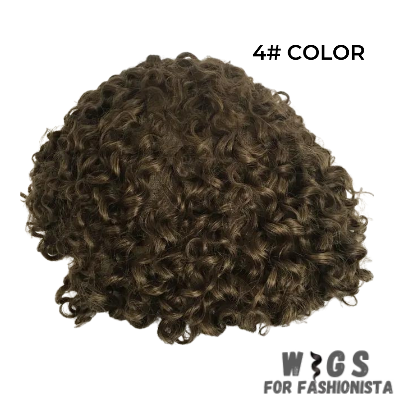 Toupee Curly Human Hair Wigs
