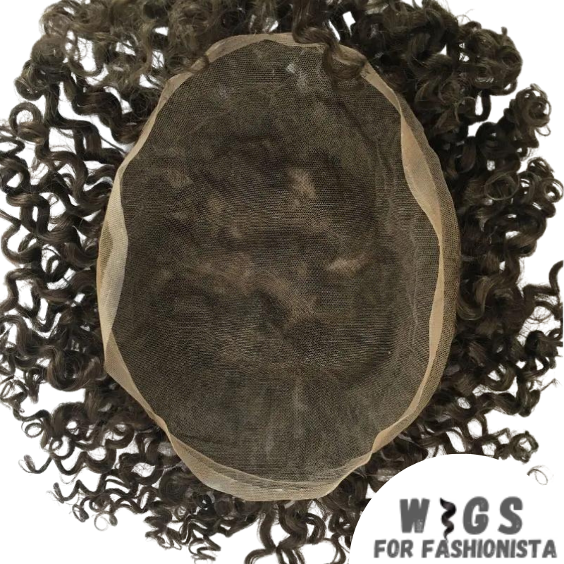 Toupee Curly Human Hair Wigs