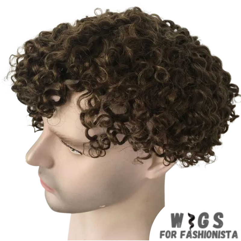 Toupee Curly Human Hair Wigs