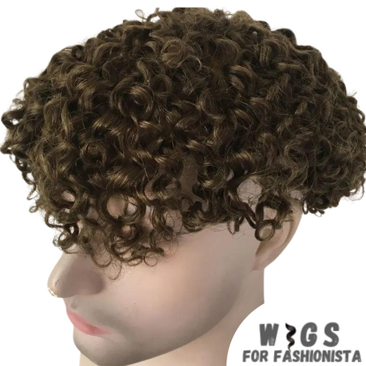 Toupee Curly Human Hair Wigs