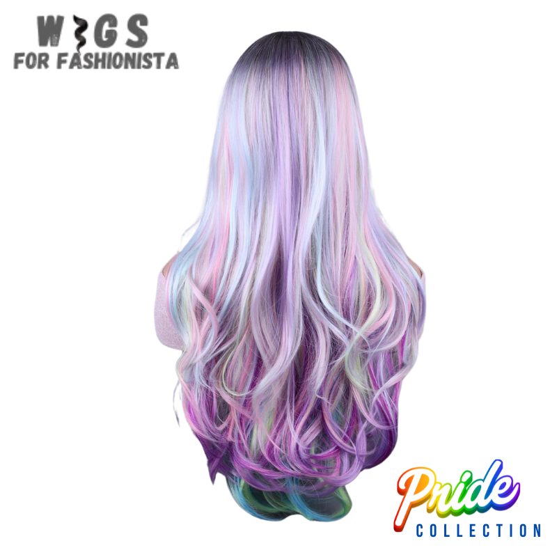 A colorful European and American cosplay wig offers a fusion of vibrant hues and versatile styling options, perfect for cosplay enthusiasts and fashion-forward individuals alike. -WIGS FOR FASHIONISTA