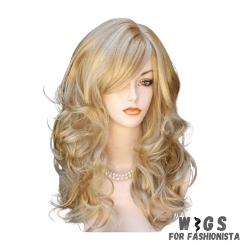 Long Wavy Mix Blonde Wig, a luxurious blend of blonde tones, features a mix of light and dark shades that create a beautiful and dynamic look. The combination of blonde hues adds depth and dimension to your hairstyle, enhancing your natural beauty with a touch of glamour. Crafted from high-quality synthetic fibers, a soft and natural-looking texture that closely resembles human hair. The fibers are heat-resistant and easy to style. -WIGS FOR FASHIONISTA