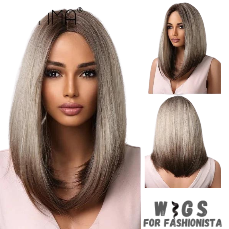 Medium Length Layered Synthetic Wig – Crafted with high-quality synthetic fibers, medium-length cut with beautifully layered strands that add volume and dimension to your hairstyle. The layers create a natural and textured look, allowing for easy styling and a flattering silhouette. -WIGS FOR FASHIONISTA