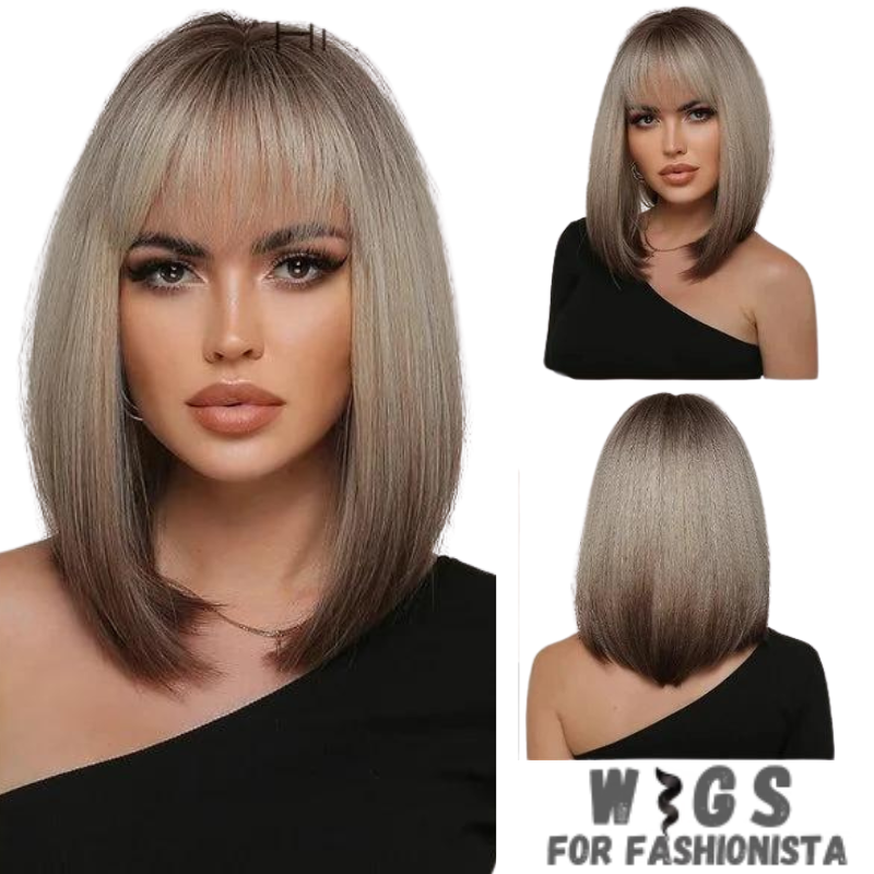 Medium Length Layered Synthetic Wig – Crafted with high-quality synthetic fibers, medium-length cut with beautifully layered strands that add volume and dimension to your hairstyle. The layers create a natural and textured look, allowing for easy styling and a flattering silhouette. -WIGS FOR FASHIONISTA