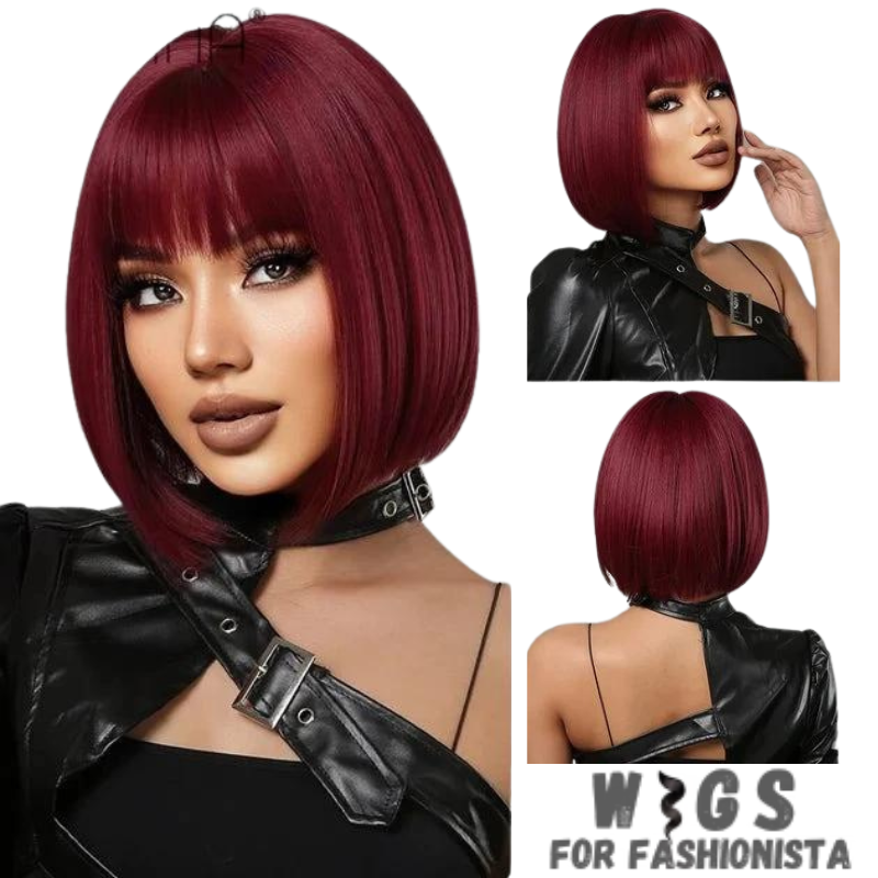 Medium Length Layered Synthetic Wig – Crafted with high-quality synthetic fibers, medium-length cut with beautifully layered strands that add volume and dimension to your hairstyle. The layers create a natural and textured look, allowing for easy styling and a flattering silhouette. -WIGS FOR FASHIONISTA