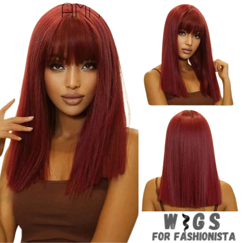 Medium Length Layered Synthetic Wig – Crafted with high-quality synthetic fibers, medium-length cut with beautifully layered strands that add volume and dimension to your hairstyle. The layers create a natural and textured look, allowing for easy styling and a flattering silhouette. -WIGS FOR FASHIONISTA